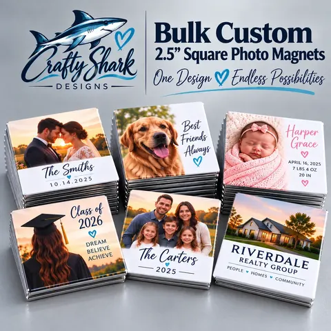 Bulk Custom Photo Magnets 2.5" Square